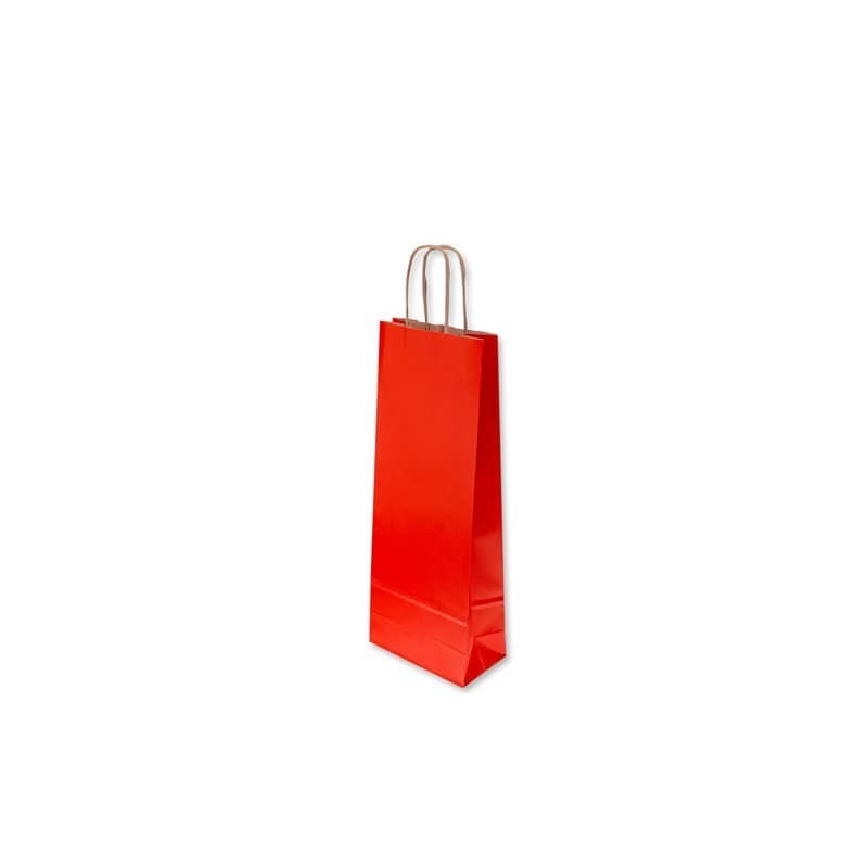 Borsa porta bottiglia Florio Carta colore rosso - formato 14x9x40 cm - conf. 25 pz - 72092