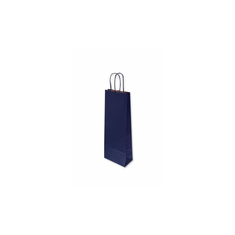 Borsa porta bottiglia Florio Carta colore blu - formato 14x9x40 cm - conf. 25 pz - 72191