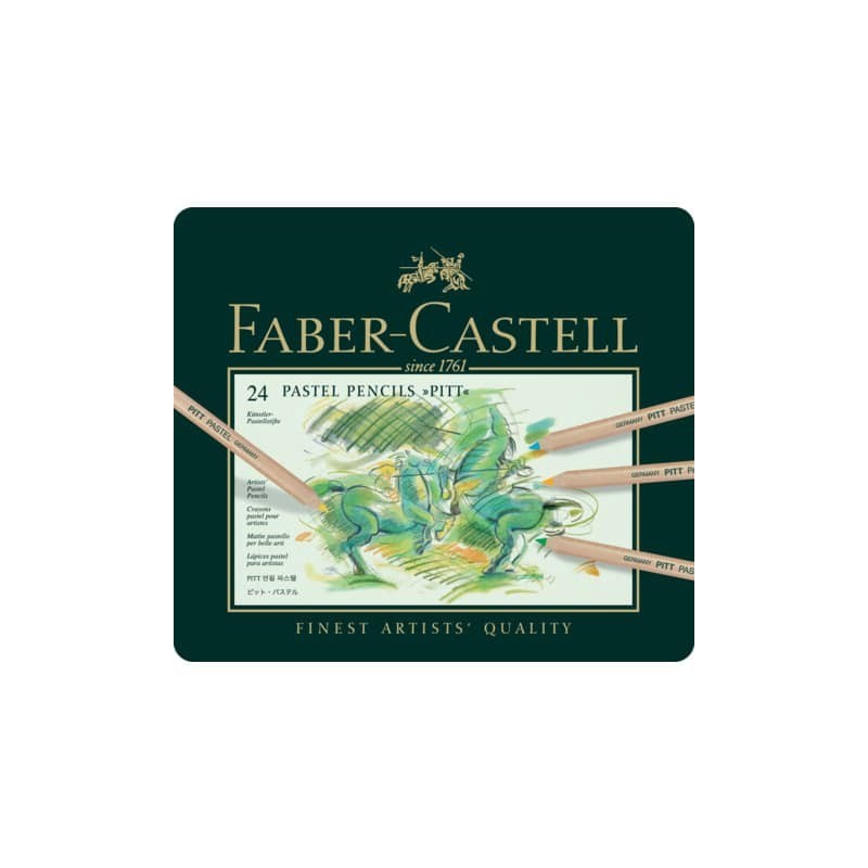 Astuccio in metallo matite Faber- Castell Pitt Pastel - colori assortiti - conf.24 pezzi - 112124