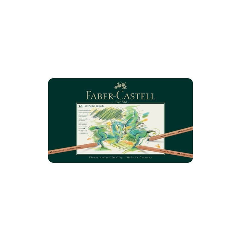 Astuccio in metallo matite Faber- Castell Pitt Pastel - colori assortiti - conf. 36 pezzi - 112136