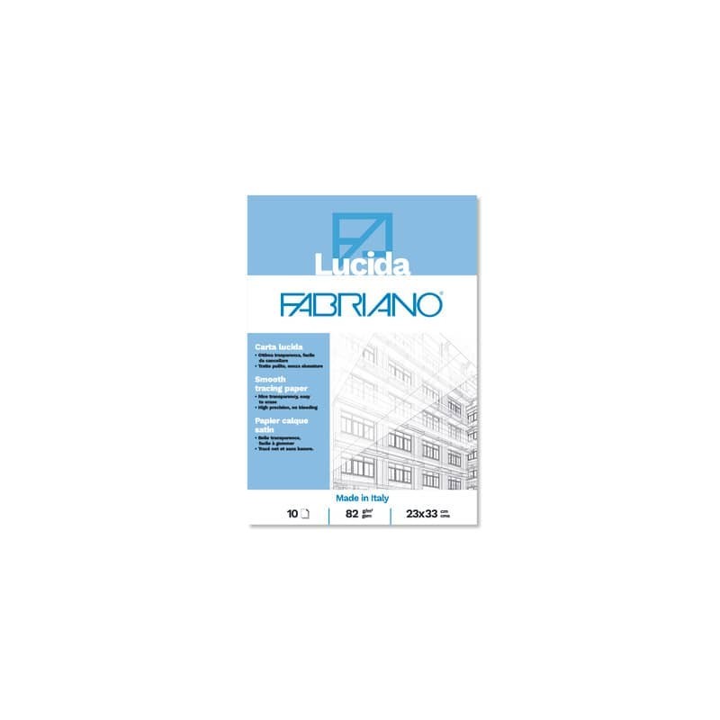 Blocco carta lucida Fabriano 10 fogli - 82 g formato 23x33 cm - 19100660 (Conf.25)