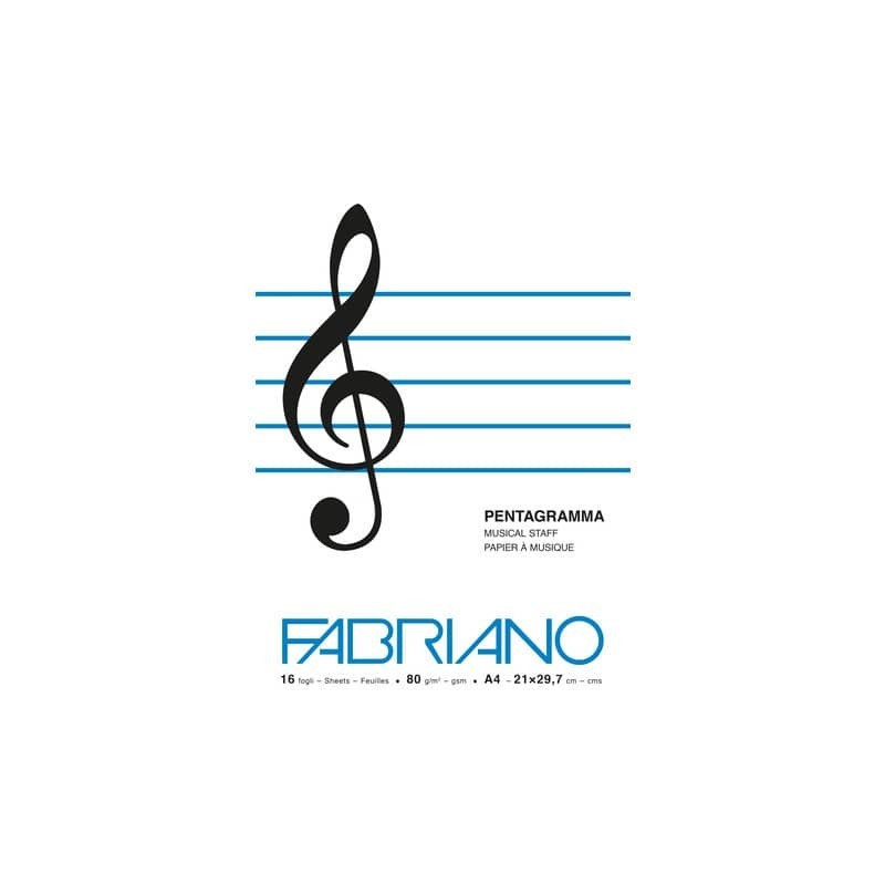 Quaderno musica Fabriano 16 fogli - 80 g formato A4 - 19100378 (Conf.10)