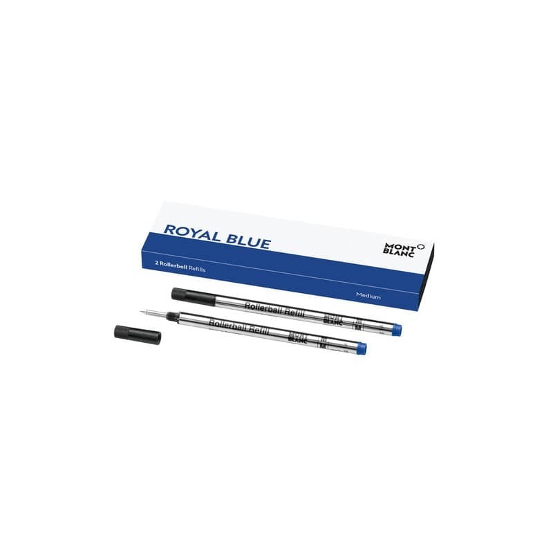 Refill per penne roller Montblanc punta media - blu - conf. 2 pezzi - MB128233