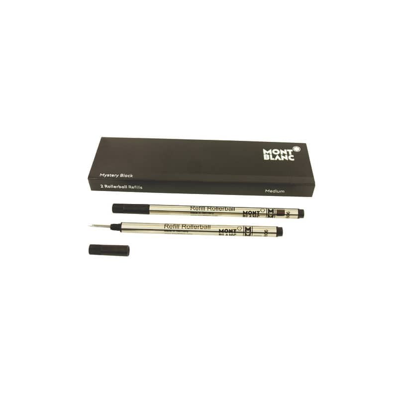 Refill per penne roller Montblanc punta media - nero - conf. 2 pezzi - MB128231