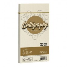 Busta Favini Lino Calligraphy 120 g - formato 11x22 cm - conf. 25 pz - colore avorio - A57Q514