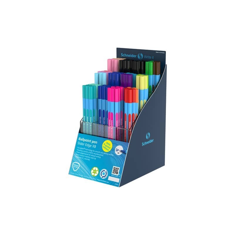 Espositore 120 penne a sfera Schneider Slider Edge XB - colori assortiti - P305502