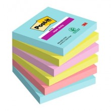 Foglietti riposizionabili Post-it® Super Sticky Miami 76x76 mm assortiti conf. 6 blocc. da 90 ff - 654-6SS-MIA