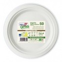 Piatti frutta monouso biodegradabili Dopla Green Ø 17,5 cm polpa di cellulosa bianco  conf.50 - 7758