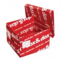 Scatola archivio Dox & Dox con coperchio dorso 29 cm bianco/rosso 1600175 (Conf.12)