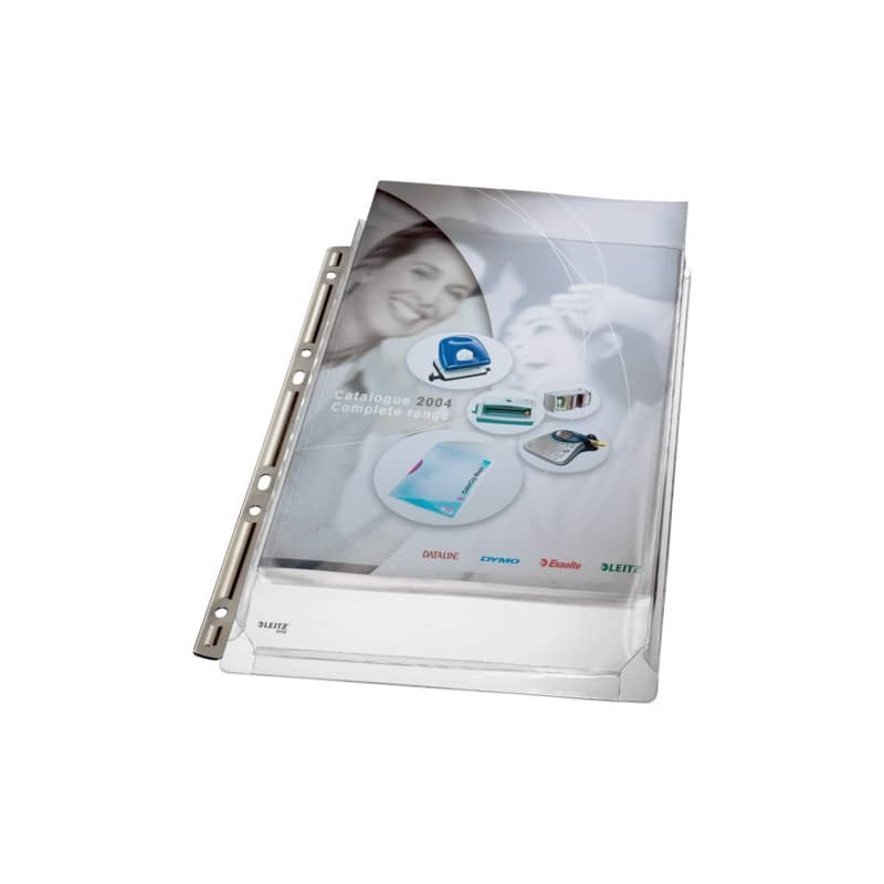 Buste perforate extra resistenti Leitz in PVC A4 trasparente confezione da 3 pezzi - 47553003