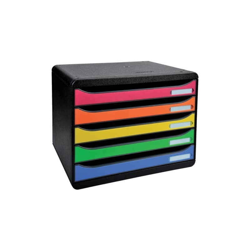 Cassettiera 5 cassetti Big-Box Plus Classic orizzontale arlecchino 35,5x27x27,1 cm 308798D