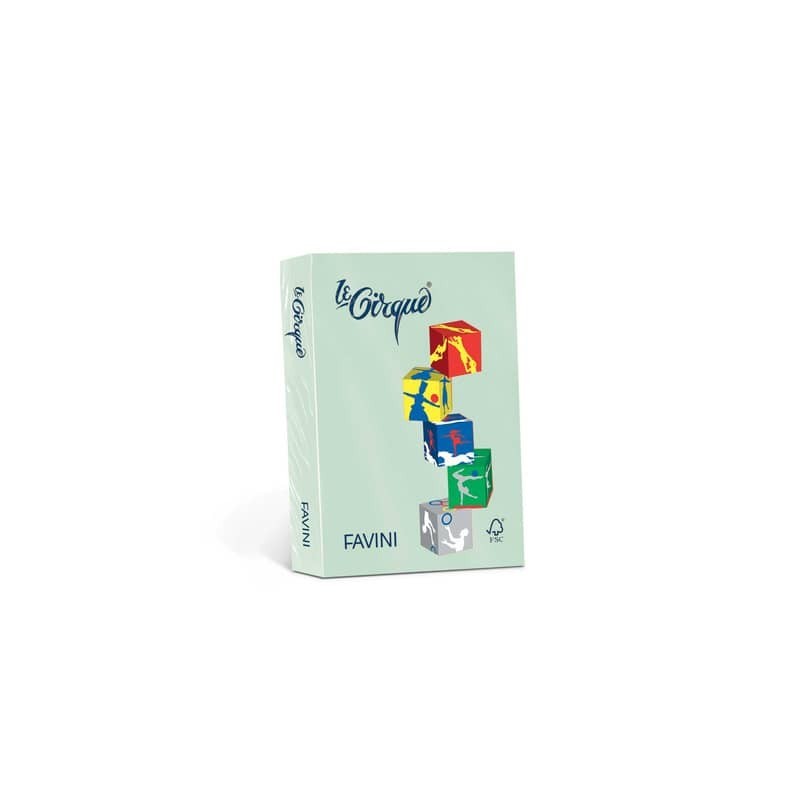 Carta colorata Favini Le Cirque A3 80 g/m² colori  tenui Pistacchio 102 - risma da 500 fogli - A716353