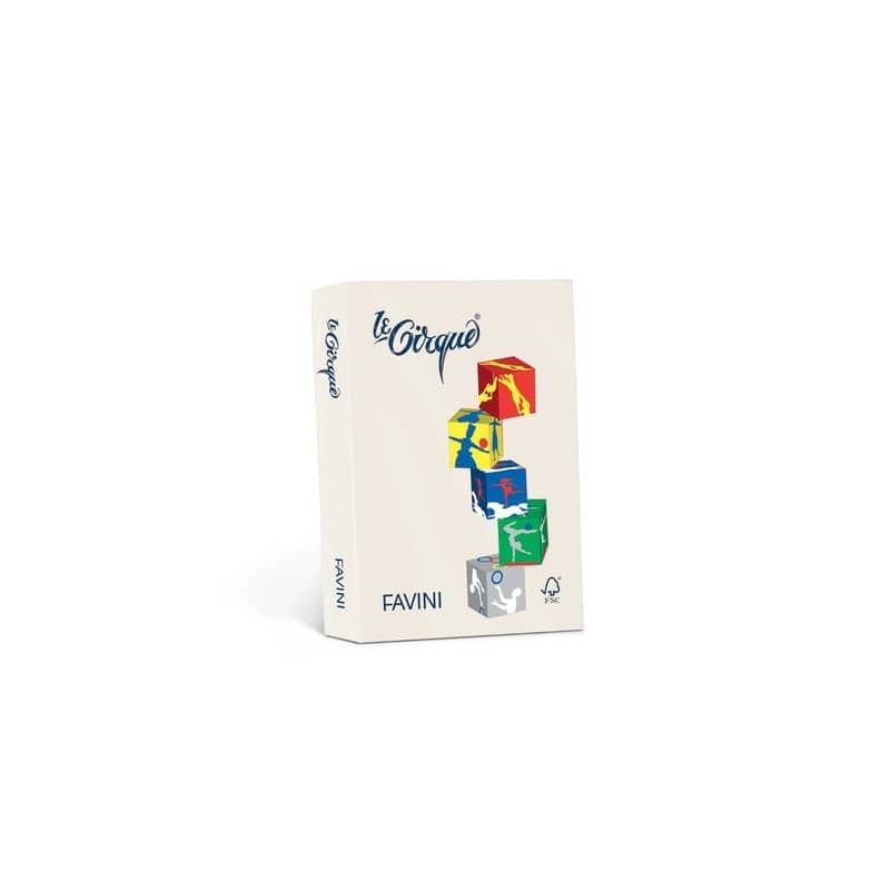 Carta colorata Favini Le Cirque A3 80 g/m² colori  tenui Avorio 110 - risma da 500 fogli - A71Q353