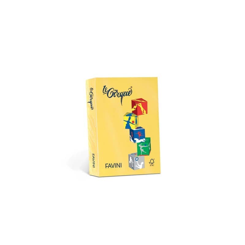 Carta colorata Favini Le Cirque A3 80 g/m² colori forti Giallo Sole 202 risma da 500 fogli - A71B353