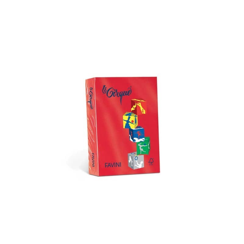 Carta colorata Favini Le Cirque A3 80 g/m² colori forti Scarlatto 209 - risma da 500 fogli - A71C353