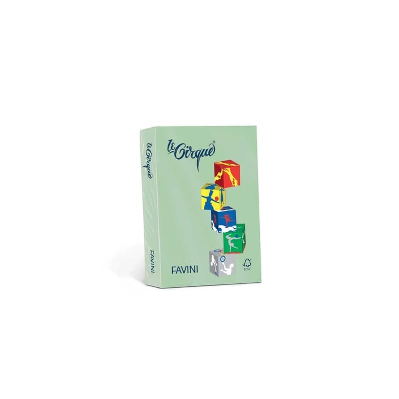 Carta colorata Favini Le Cirque A4 160  g/m² colori tenui  Verde 107 - risma da 250 fogli - A74P304