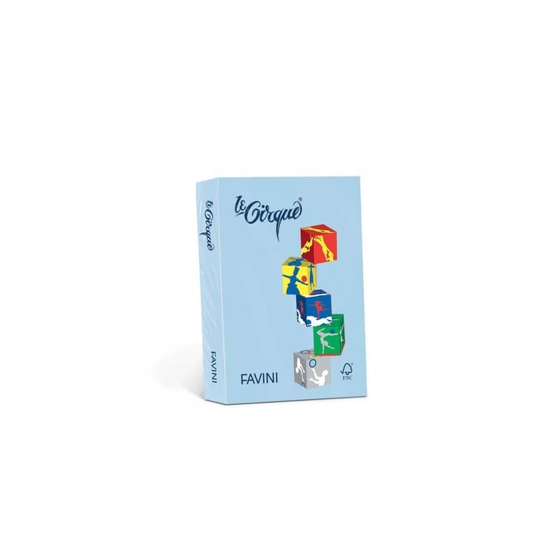 Carta colorata Favini Le Cirque A3 160  g/m² colori tenui Azzurro 106 - risma da 250 fogli - A747223