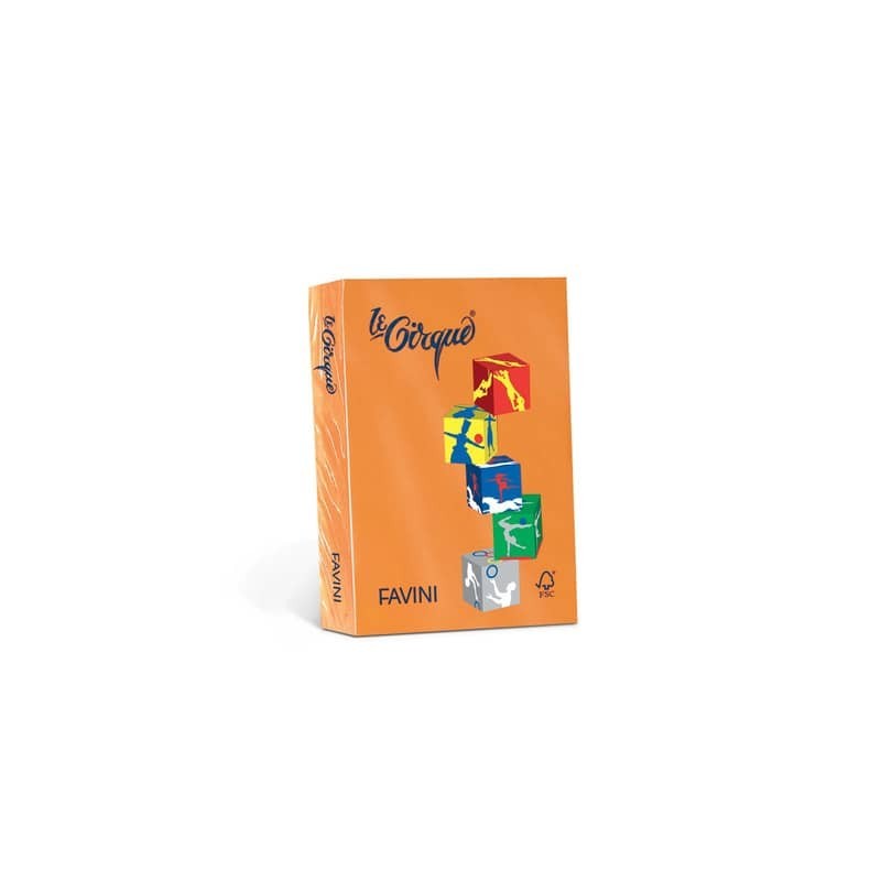 Carta colorata Favini Le Cirque A3 160  g/m² colori forti Arancio Tropico 205 - risma da 250 fogli - A74E223