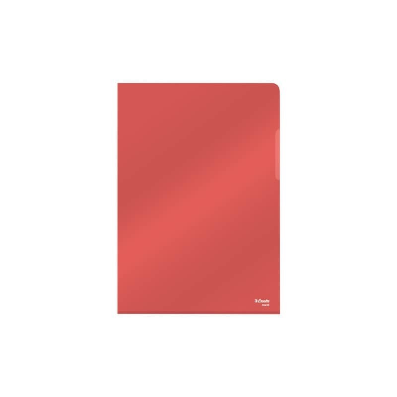 Cartellina a L in PVC Esselte Crystal A4 rosso - conf. 25 pz - 55433