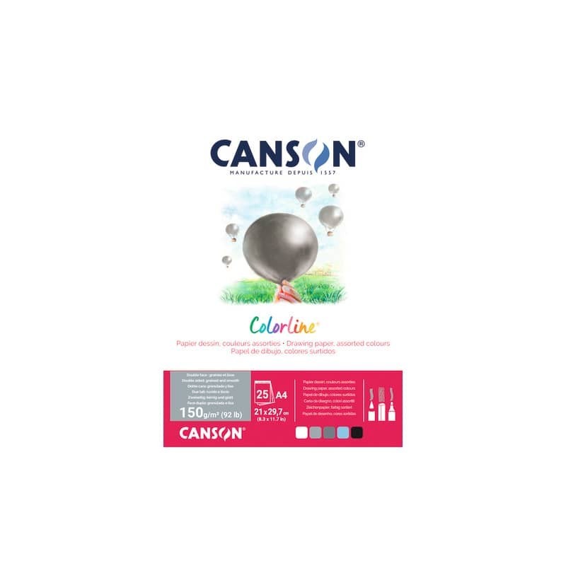 Album da disegno Canson Colorline® A4 150 g/m² 25 ff assortimento Aria C31074P004