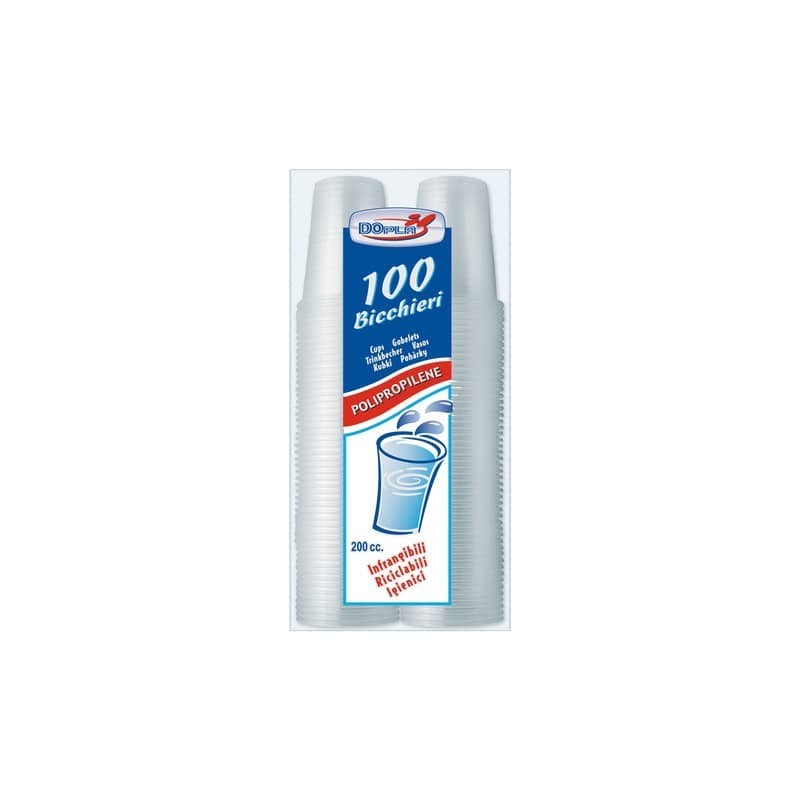 Bicchieri in PP trasparente Dopla Professional 200 ml - conf. 100 pz - 2359 (Conf.3)