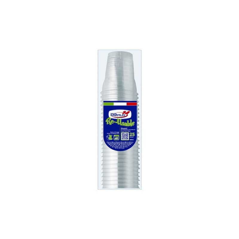 Bicchieri in PS Diamant trasparente Dopla Reusable 600 ml - conf. 25 pz - 22674