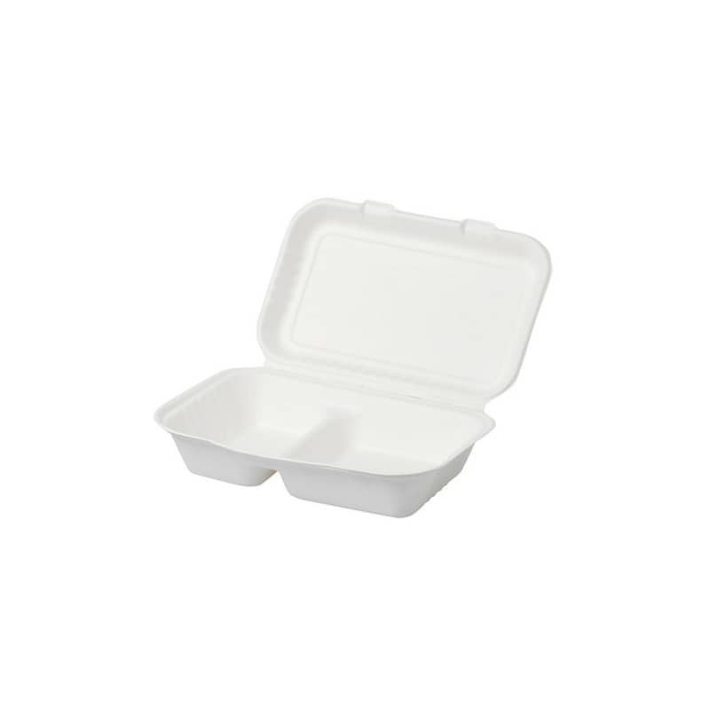 Menù Box in polpa di cellulosa Dopla Professional - 2 scomparti bianco - conf. 50 pz - 20217