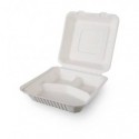 Menù Box in polpa di cellulosa Dopla Professional - 3 scomparti bianco - conf. 50 pz - 20218