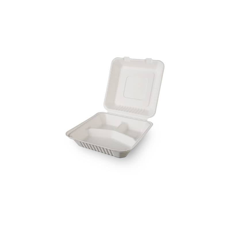Menù Box in polpa di cellulosa Dopla Professional - 3 scomparti bianco - conf. 50 pz - 20218