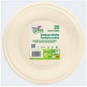 Piatti fondi biodegradabili e compostabili Dopla Green avorio Ø 205 mm - conf. 20 pz - 11797