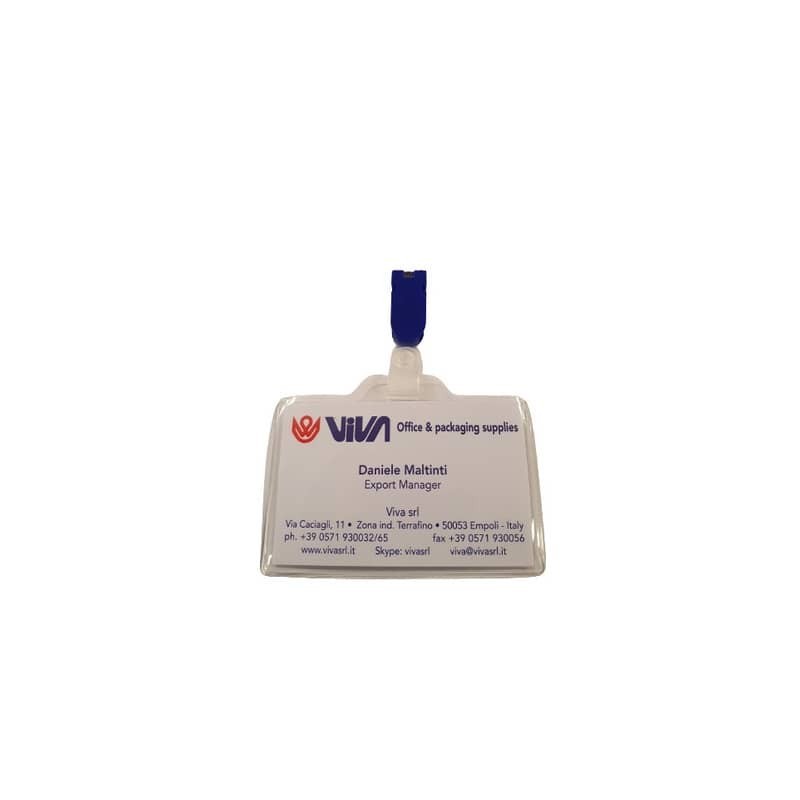 Portanome in pvc Viva aggancio-cartoncino conf. 100pz 95x60 mm 145+150PL