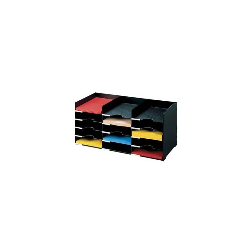 Schedario portacorrispondenza Paperflow componibile  a 15 cassetti nero 67x30,4x31,3 cm - K421301