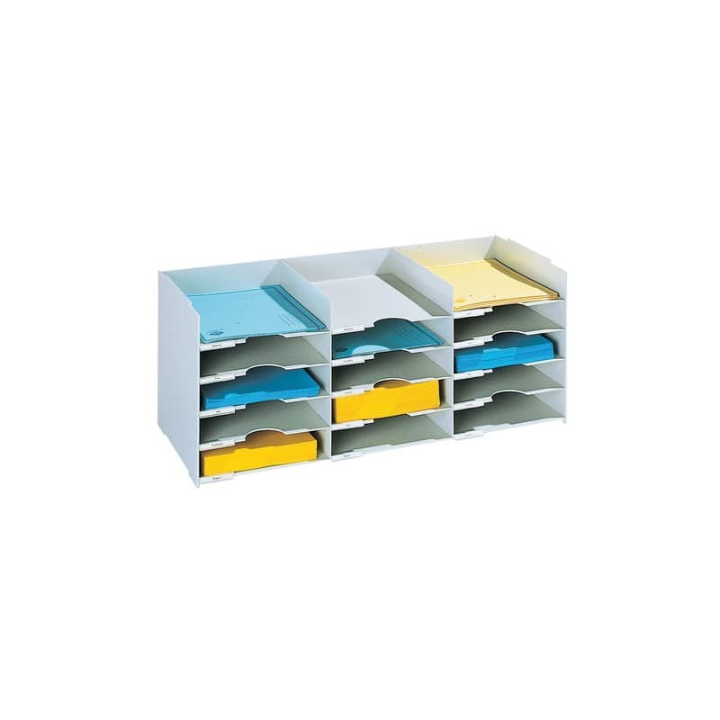 Schedario portacorrispondenza Paperflow componibile  a 15 cassetti grigio 67x30,4x31,3 cm - K421302