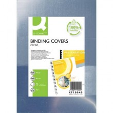 Copertine lucide per rilegatura Q-Connect in PET A4  150 micron - conf. 100 pezzi - KF10949