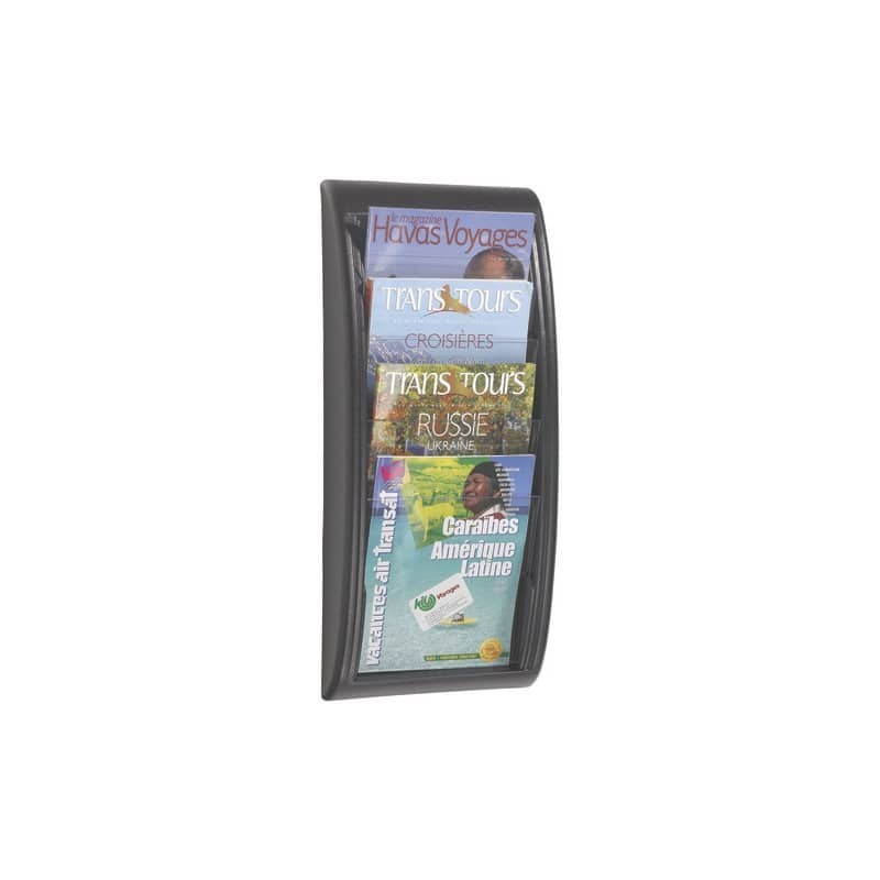 Espositore da muro Paperflow Quick Fit A4 componibile 4 tasche alluminio K540615