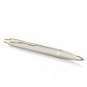 Penna a sfera a scatto monocromatica Parker punta media blu finitura champagne 2172956