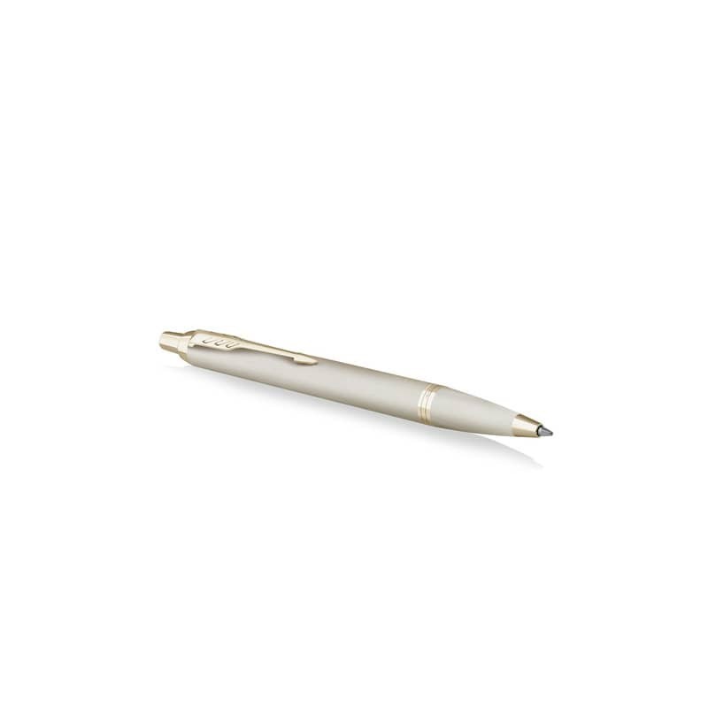 Penna a sfera a scatto monocromatica Parker punta media blu finitura champagne 2172956