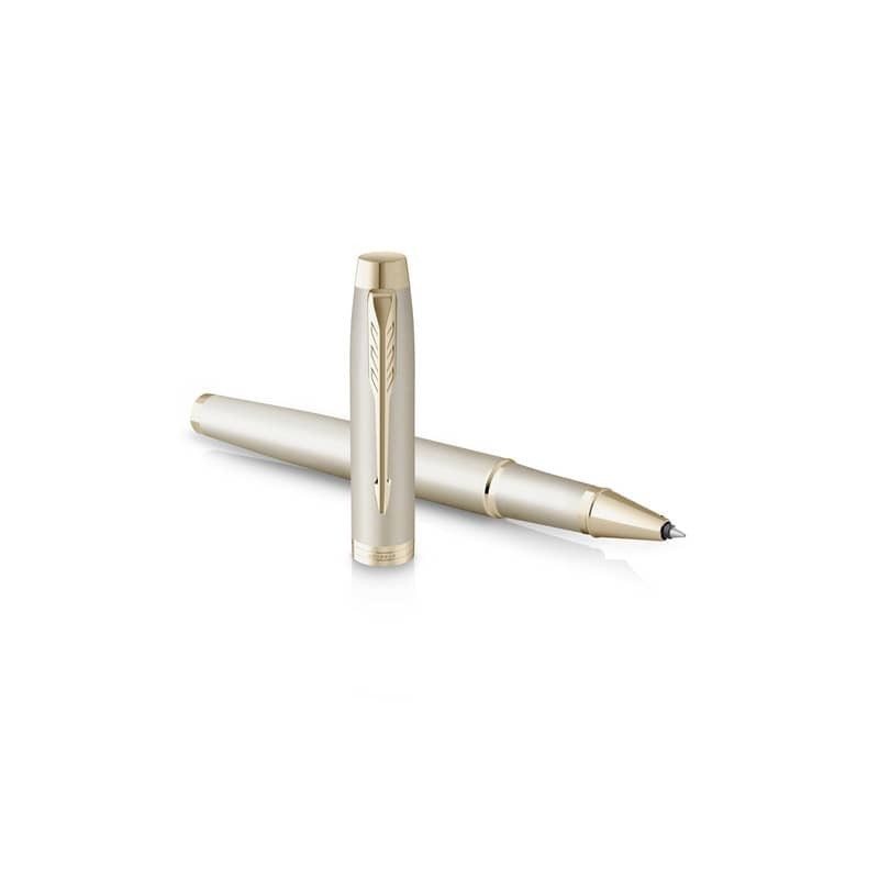 Penna roller monocromatica Parker punta fine nero finitura champagne 2172955