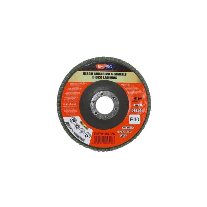 Disco abrasivo a lamelle Emi 125x22 mm grana P40 8104726