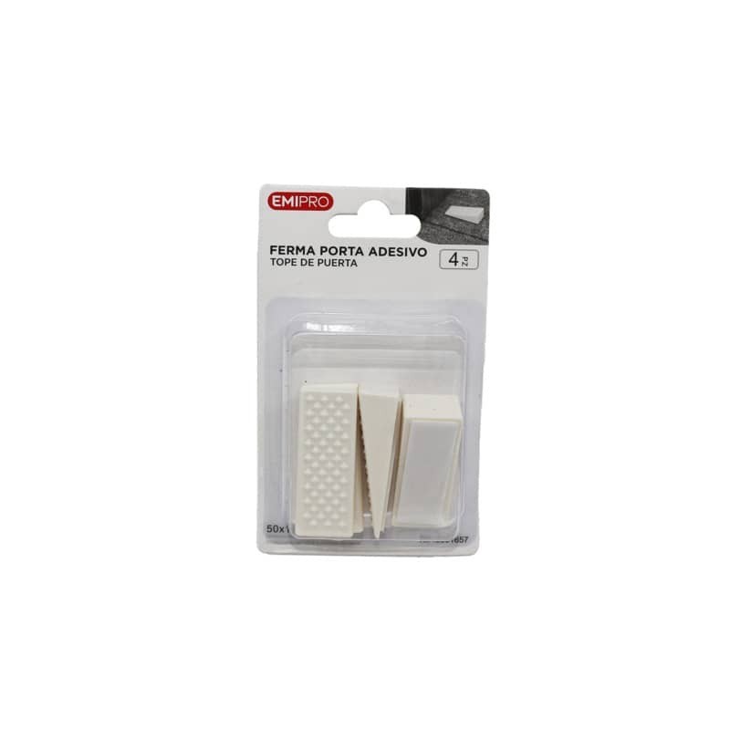 Fermaporta adesivo antiurto Emi - 50x18x13 mm - bianco - conf. 4 pezzi - 8501657
