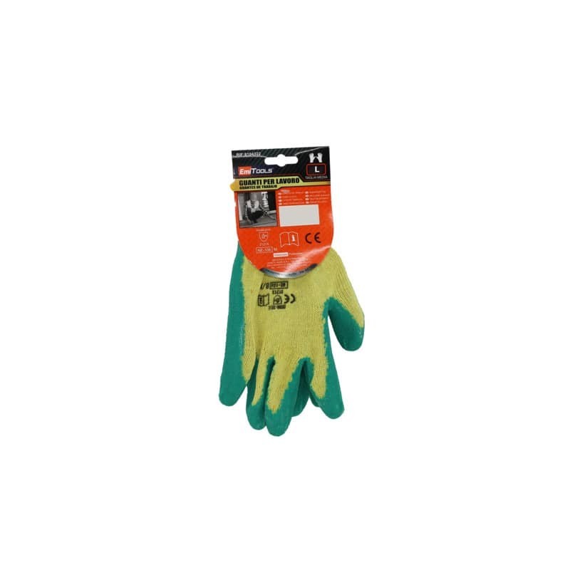 Guanti da giardinaggio in poliestere Emi - antitaglio - 9/L - giallo/verde - EN 388:2016 2121X - 8104323