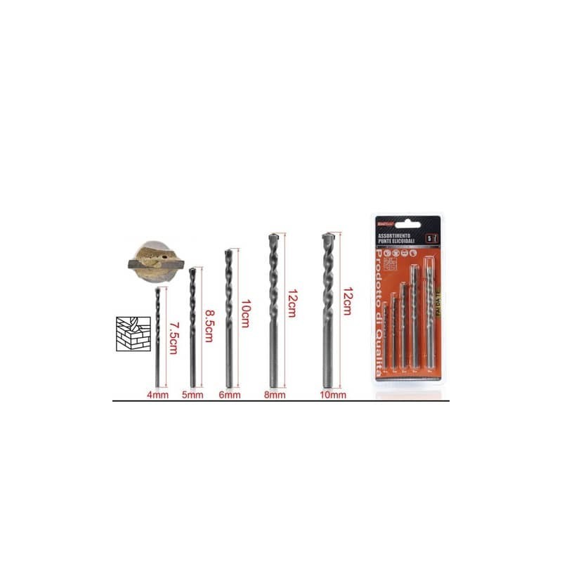 Kit punte Emi trapano per muro - conf. da 5 pezzi - 8100817