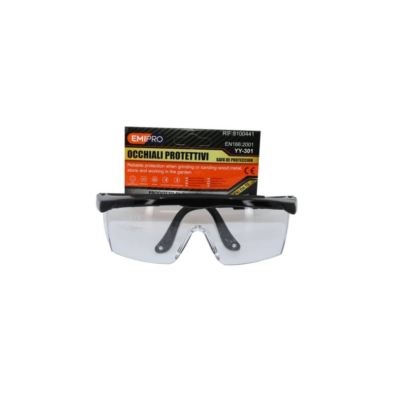Occhiale protettivo Emi in policarbonato 55x150 mm - nero - EN166:2001 YY301 8100441