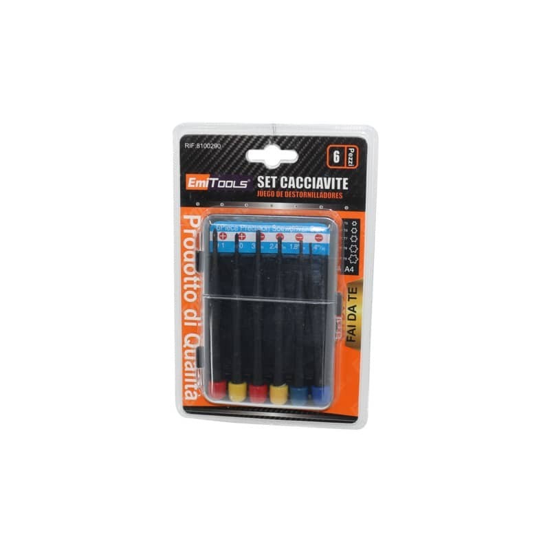 Set di cacciaviti di precisione - mini kit per riparazioni - conf. 6 pezzi - 8100290