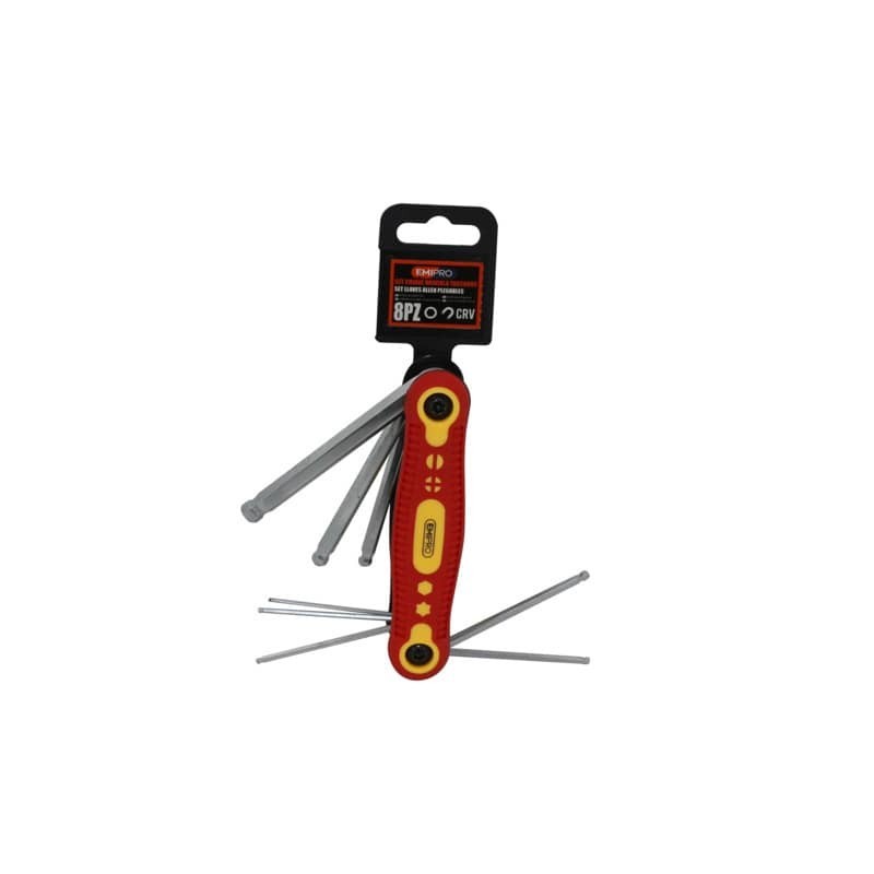 Set chiavi a brugola tascabili Emi - 8 punte assortite tipo esagonale - 8100182