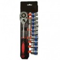 Cricchetto con prolunga e 12 chiavi a bussola Emi misura 10/24 mm - 8100280