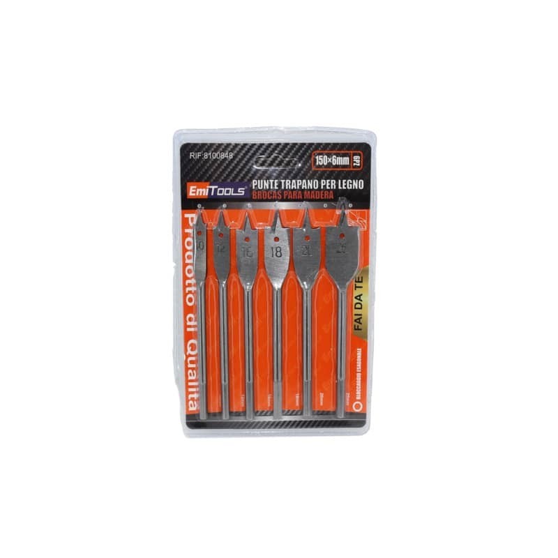 Punte legno a fresa Emi per fori 10/25 mm conf. da 4 pezzi - 8100848