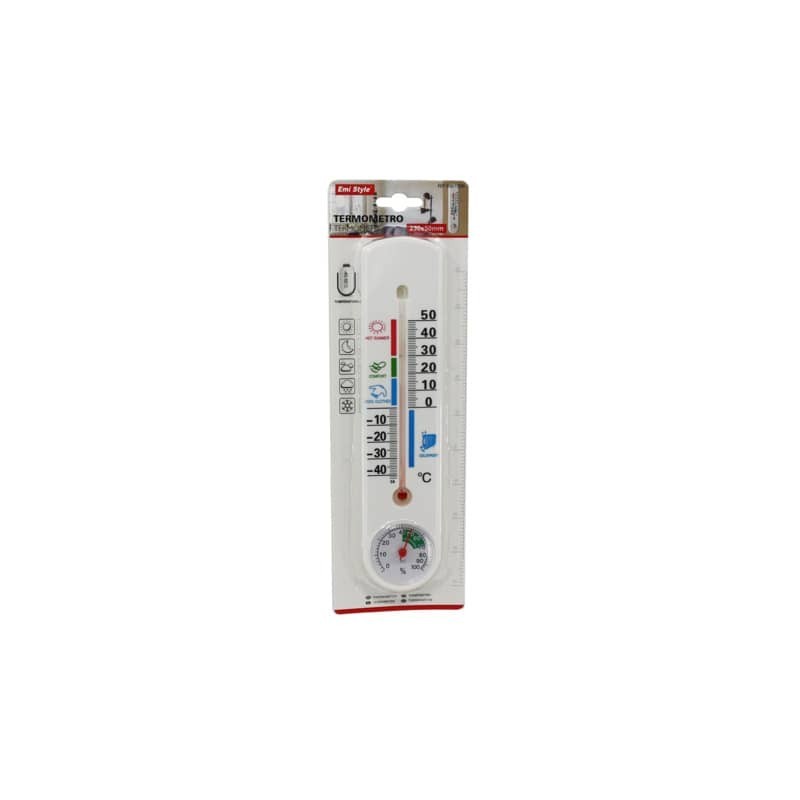 Termometro da parete con barometro Emi 23x5 cm - bianco - 8901006