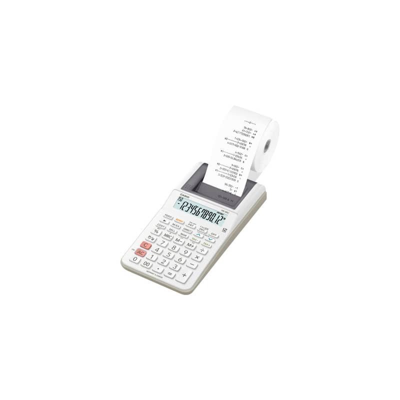 Calcolatrice scrivente Casio con batteria, adattatore AC opzionale bianco - HR-8RCE-WE-W-EC