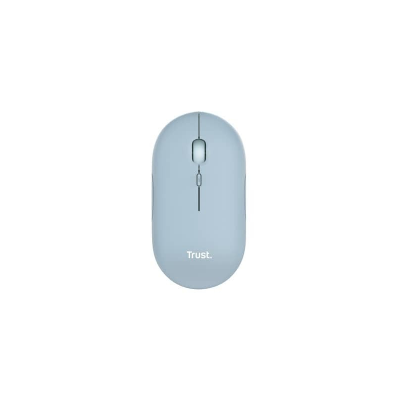 Mouse ultrasottile wireless ricaricabile Trust Puck - ricevitore USB A 2.0 azzurro - 24126